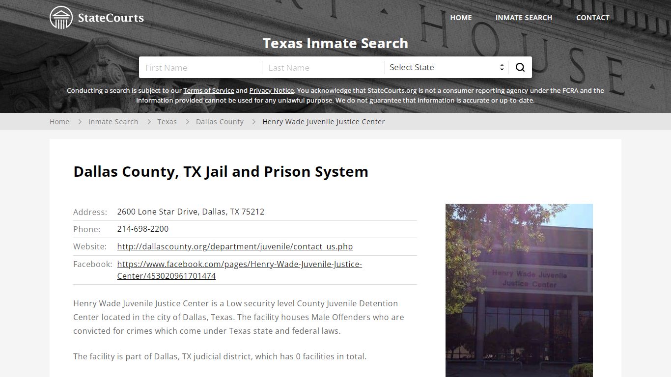 Dallas County, TX Jail and Prison System - State Courts